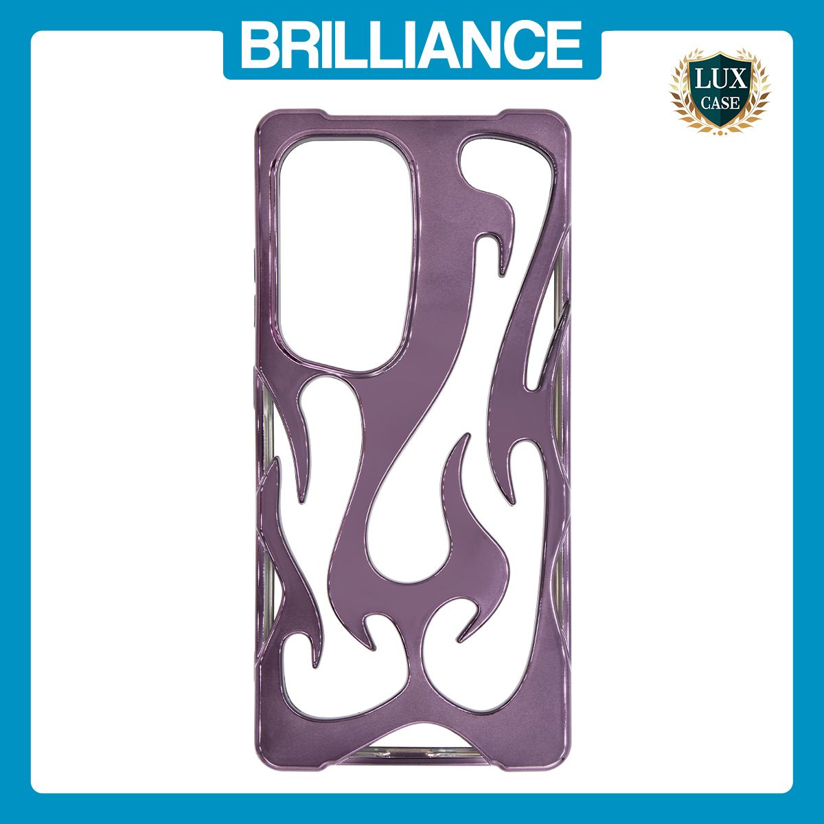 Brilliance LUX Samsung S25 Ultra Flame Design Soft TPU Chrome-Plated Openwork Phone Case Purple