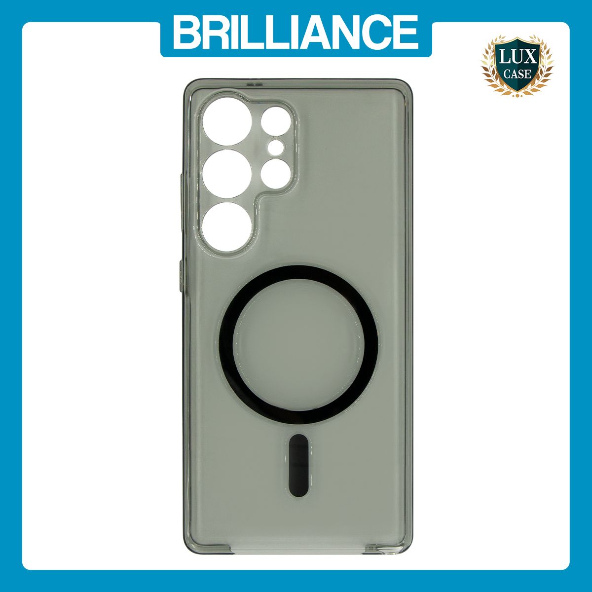 Brilliance LUX Samsung S25 Ultra High-Clarity Transparent Clear PC Magnetic Phone Case Black