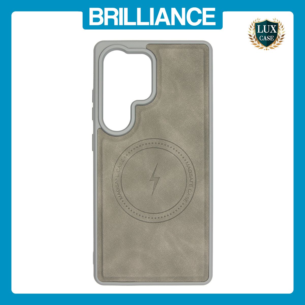 Brilliance LUX Samsung S25 Ultra Matte Magnetic TPU+PC+PU leather Phone Case Gray