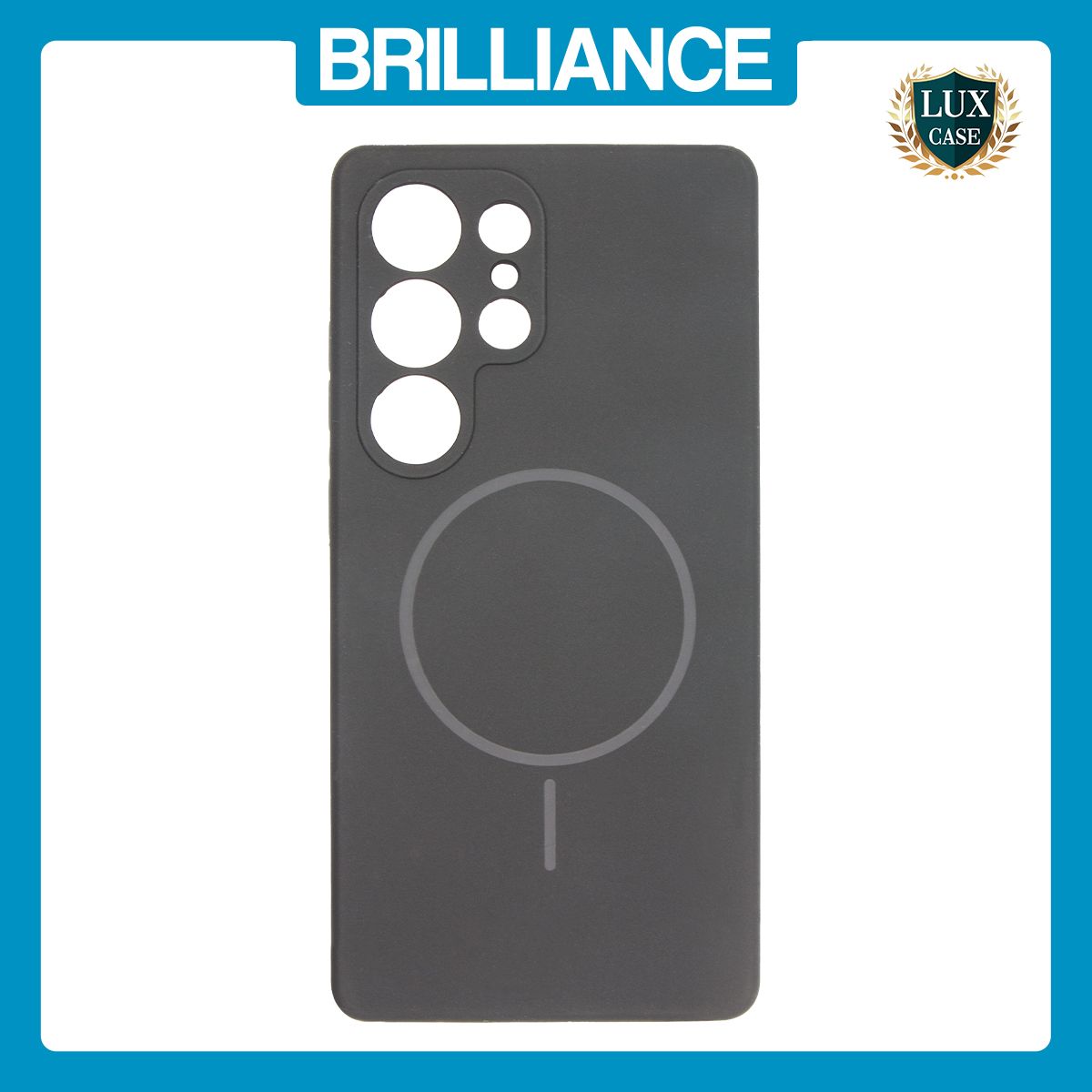 Brilliance LUX Samsung S25 Ultra Magnetic Solid Silicone with Open-Area Camera Cutout Phone Case Black