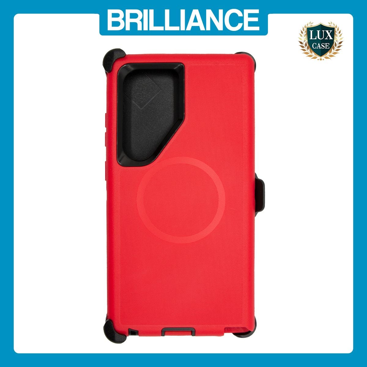 Brilliance HEAVY DUTY Samsung S25 Ultra (Pro Series) + Magnetic Case Red + Black