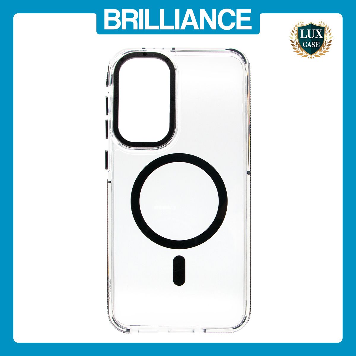 Brilliance LUX Samsung S25 FE Clear Magnetic Hybrid TPU + Acrylic Phone Case Black