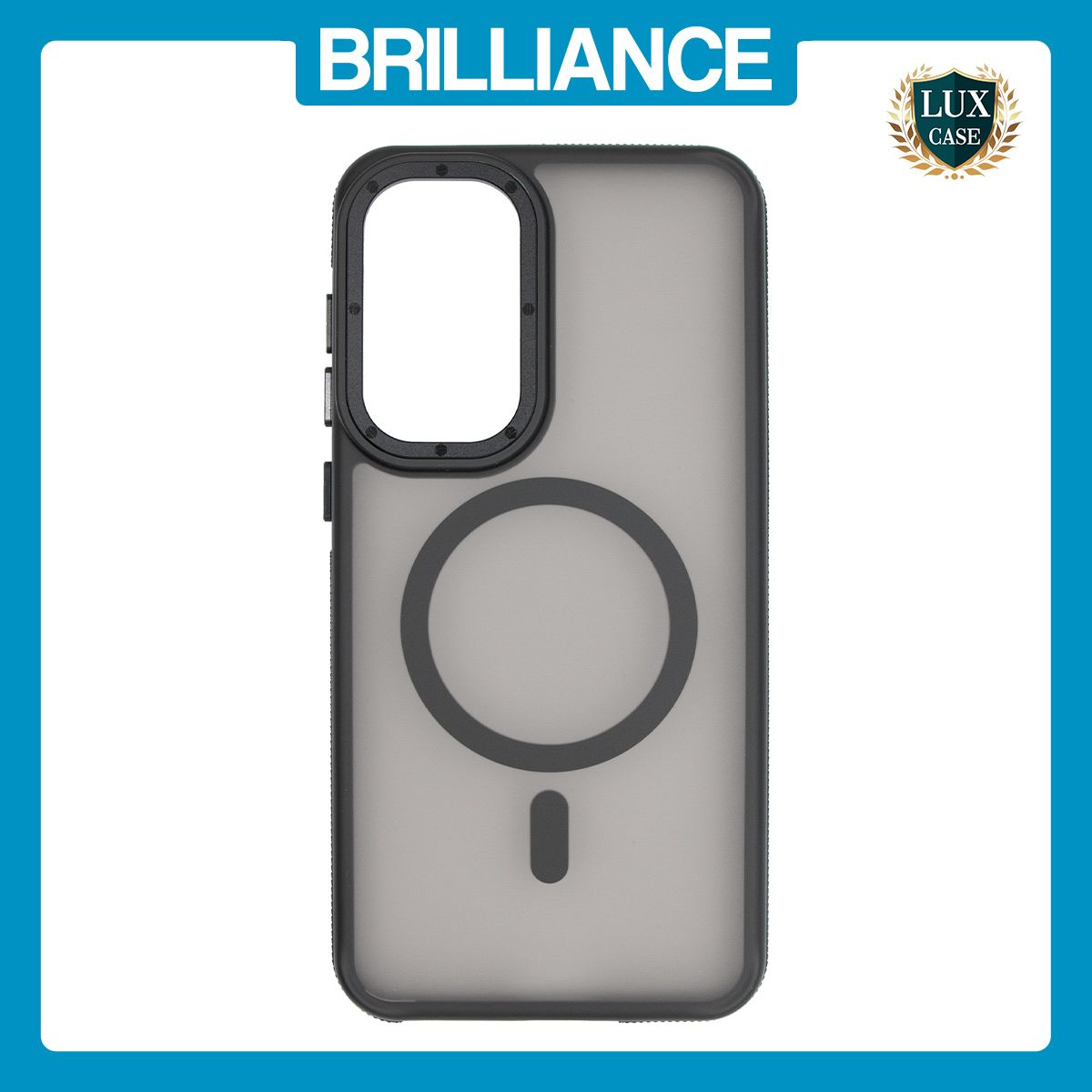 Brilliance LUX Samsung S25 FE Silicone-Feel Magnetic Hybrid TPU + PC Phone Case Black