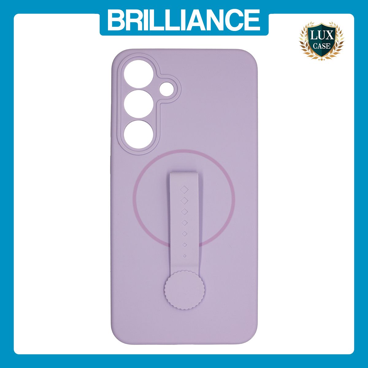 Brilliance LUX Samsung S25 FE Silicone with BackSide 360° Rotating Wrist Strap Magnetic Phone Case Purple