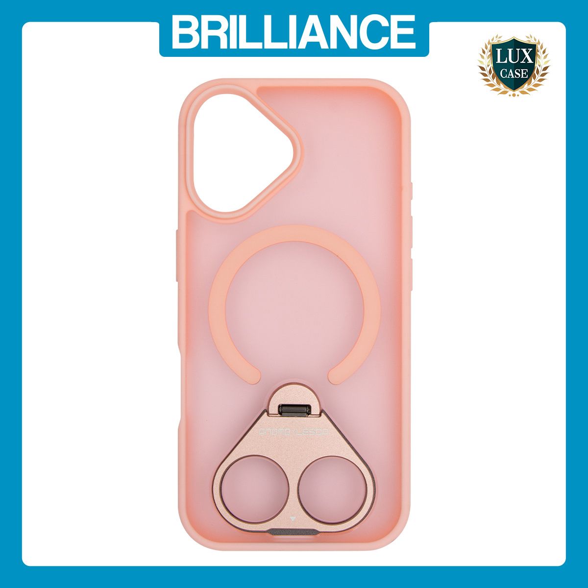 Brilliance LUX Samsung S25 FE Anti-shock Magnetic Matte Clear TPU + Acrylic Kickstand Phone Case Pink