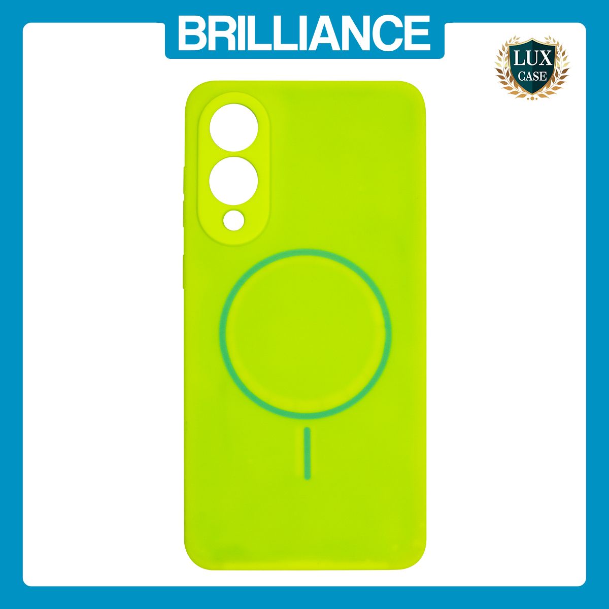 Brilliance LUX Samsung S25 FE Magnetic Solid Silicone with Open-Area Camera Cutout Phone Case Green