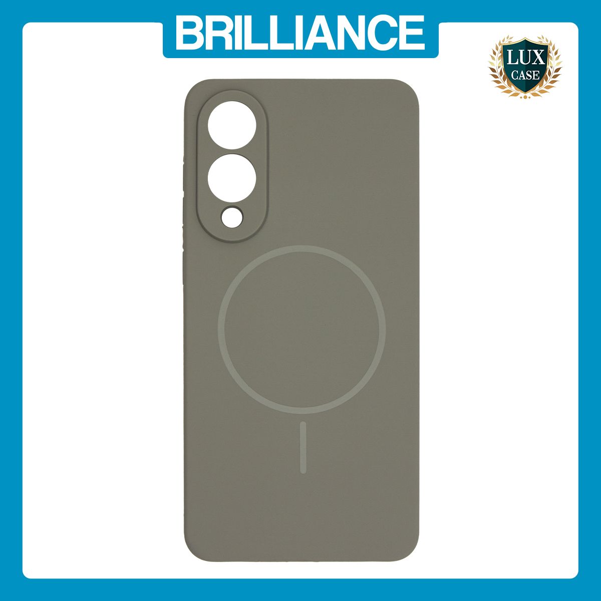 Brilliance LUX Samsung S25 FE Magnetic Solid Silicone with Open-Area Camera Cutout Phone Case Gray Titanium
