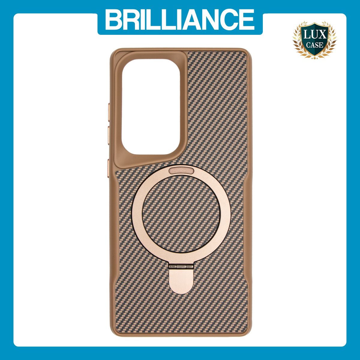 Brilliance LUX Samsung S25 Edge TPU+PC Magnetic Airbag Anti-fall Phone Case Gold