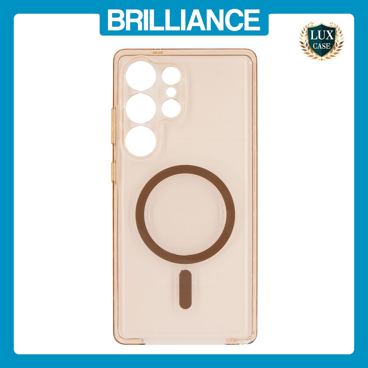 Brilliance LUX Samsung S25 Edge High-Clarity Transparent Clear PC Magnetic Phone Case Gold