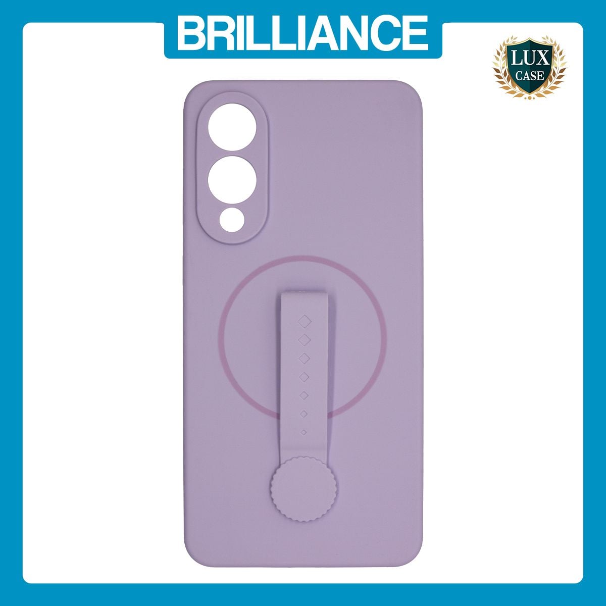 Brilliance LUX Samsung S25 Edge Silicone with BackSide 360° Rotating Wrist Strap Magnetic Phone Case Purple