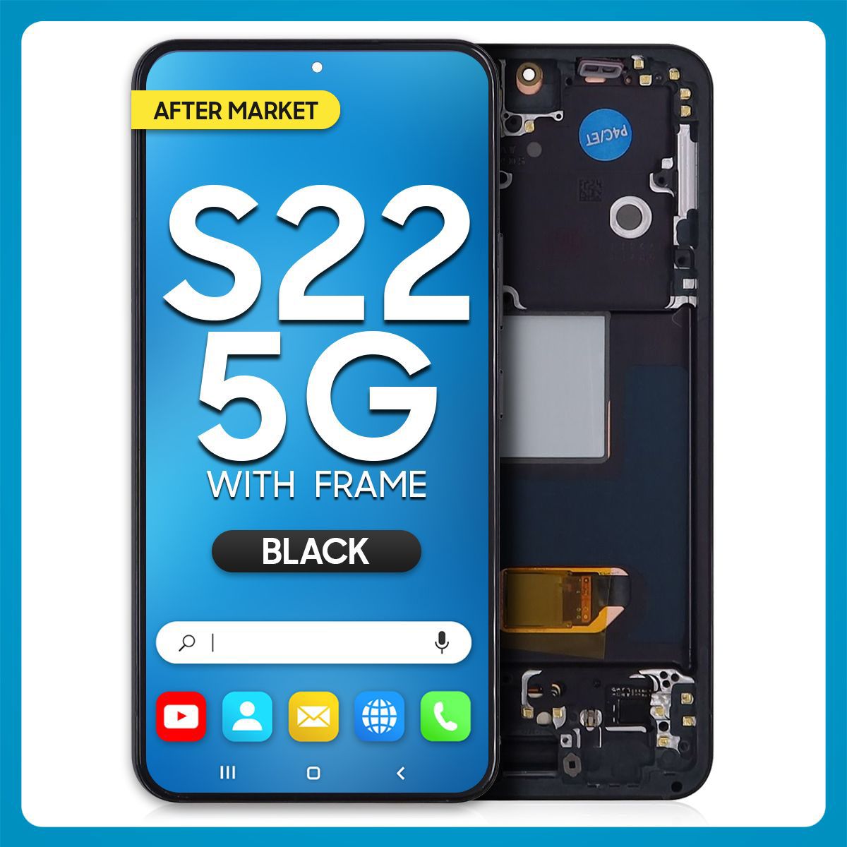 Samsung S22 5G LCD with Touch + Frame After Market OLED Black