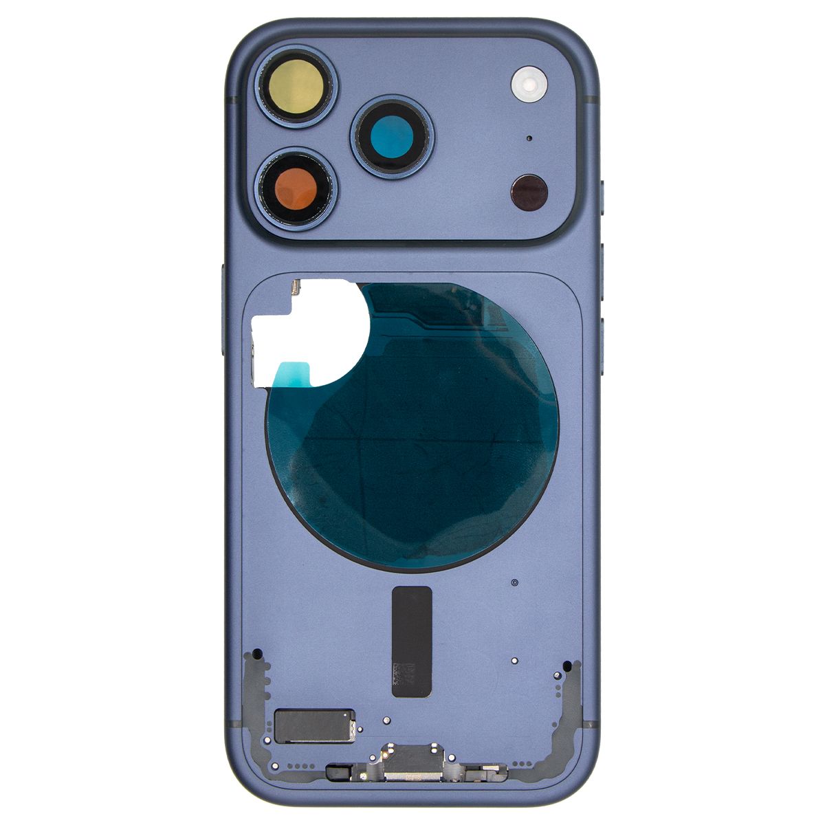 iPhone 17 Pro Back Housing W/ Charging Port Flex & Small Parts Deep Blue (OEM PULL)
