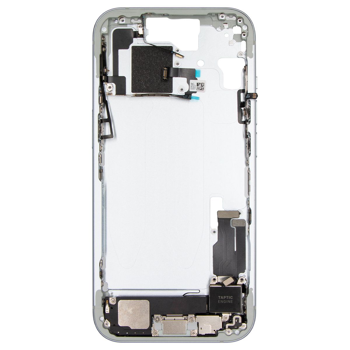 iPhone 15 Mid-Frame Housing W/ Charging Port Flex & Small Parts Blue (OEM PULL)
