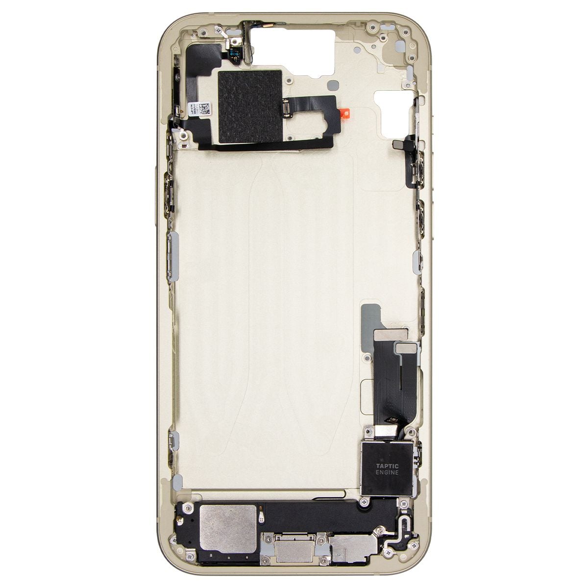 iPhone 15 Plus Mid-Frame Housing W/ Charging Port Flex & Small Parts Yellow (OEM PULL)