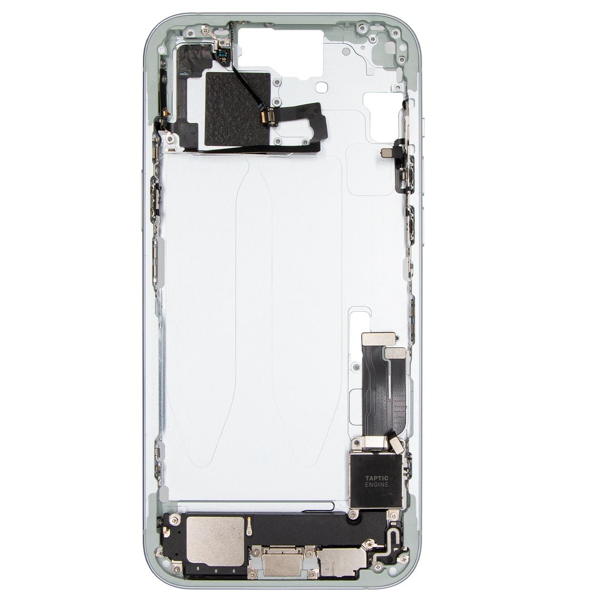 iPhone 15 Plus Mid-Frame Housing W/ Charging Port Flex & Small Parts Blue (OEM PULL)