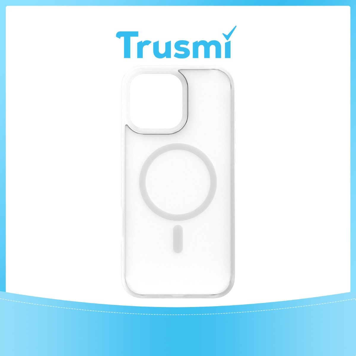 TRUSMI iPhone 12 TPU+PC Magnetic Skin-friendly Matte Phone Case Transparent White