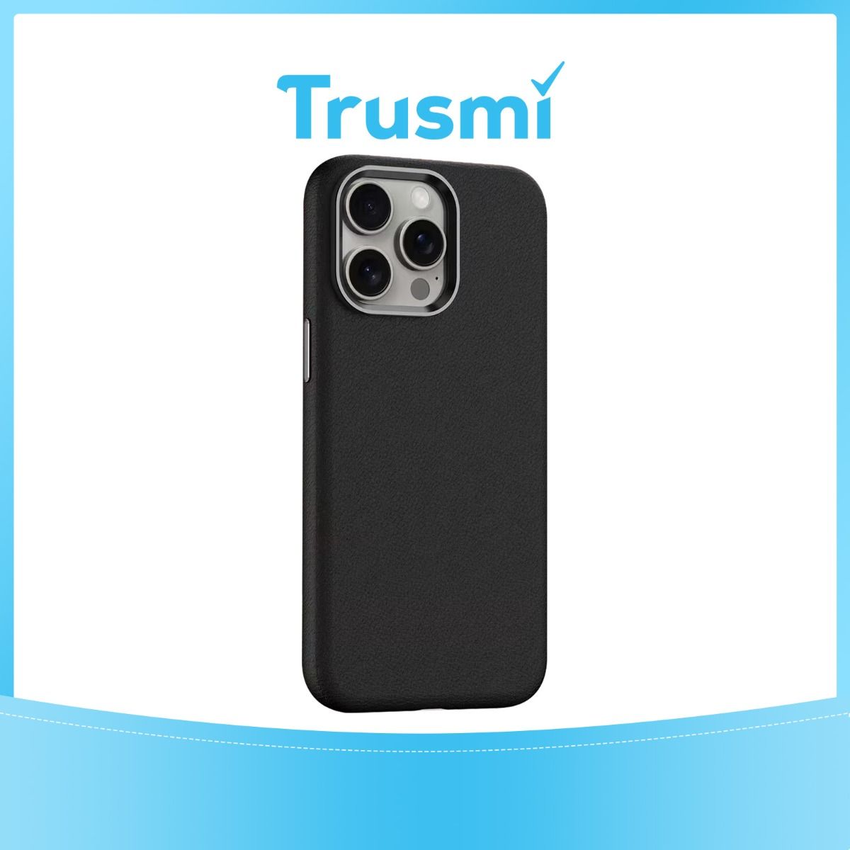 TRUSMI iPhone 12/12 Pro PU Leather Magnetic Phone Case Black