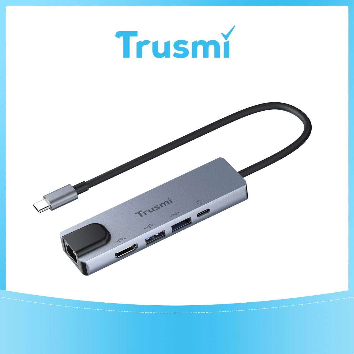 TRUSMI DS01-04 Type-C to HDMI+RJ45+USB2.0+USB3.0+Type-C PD100W