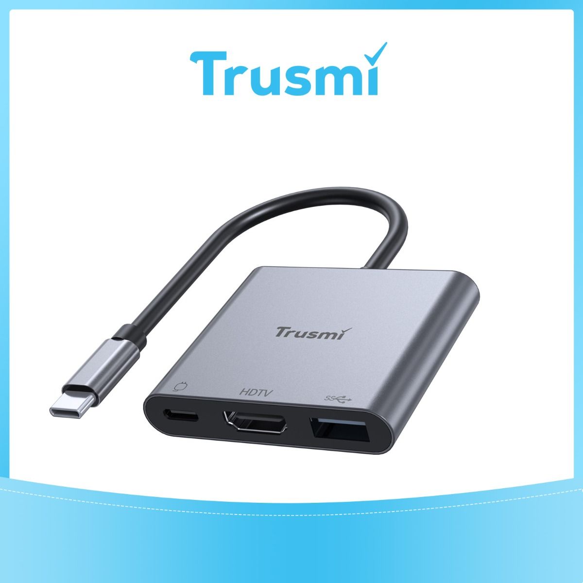 TRUSMI DS01-05 Type-C to HDMI+USB3.0+Type-C PD100W