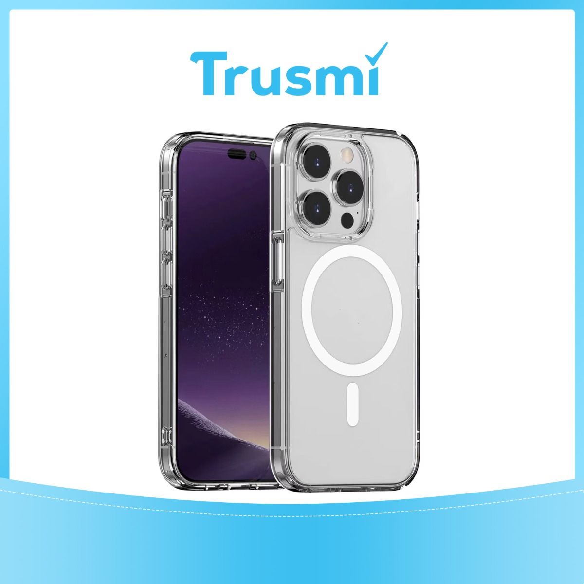 TRUSMI iPhone 13/14 Magnetic TPU Transparent Phone Case