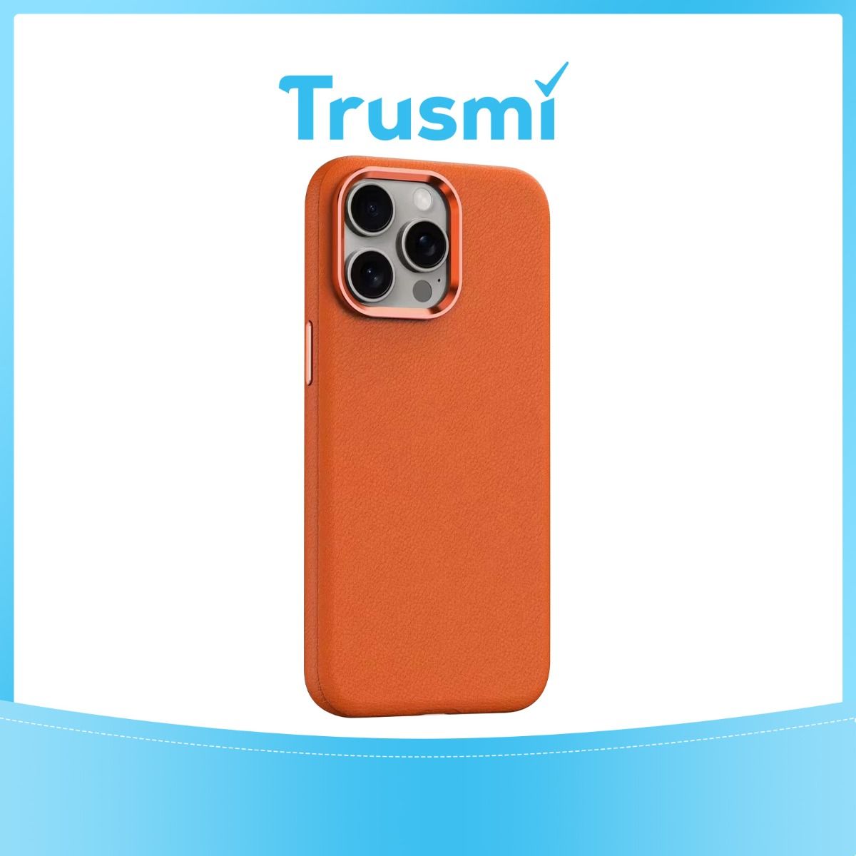 TRUSMI iPhone 13/14 PU Leather Magnetic Phone Case Orange