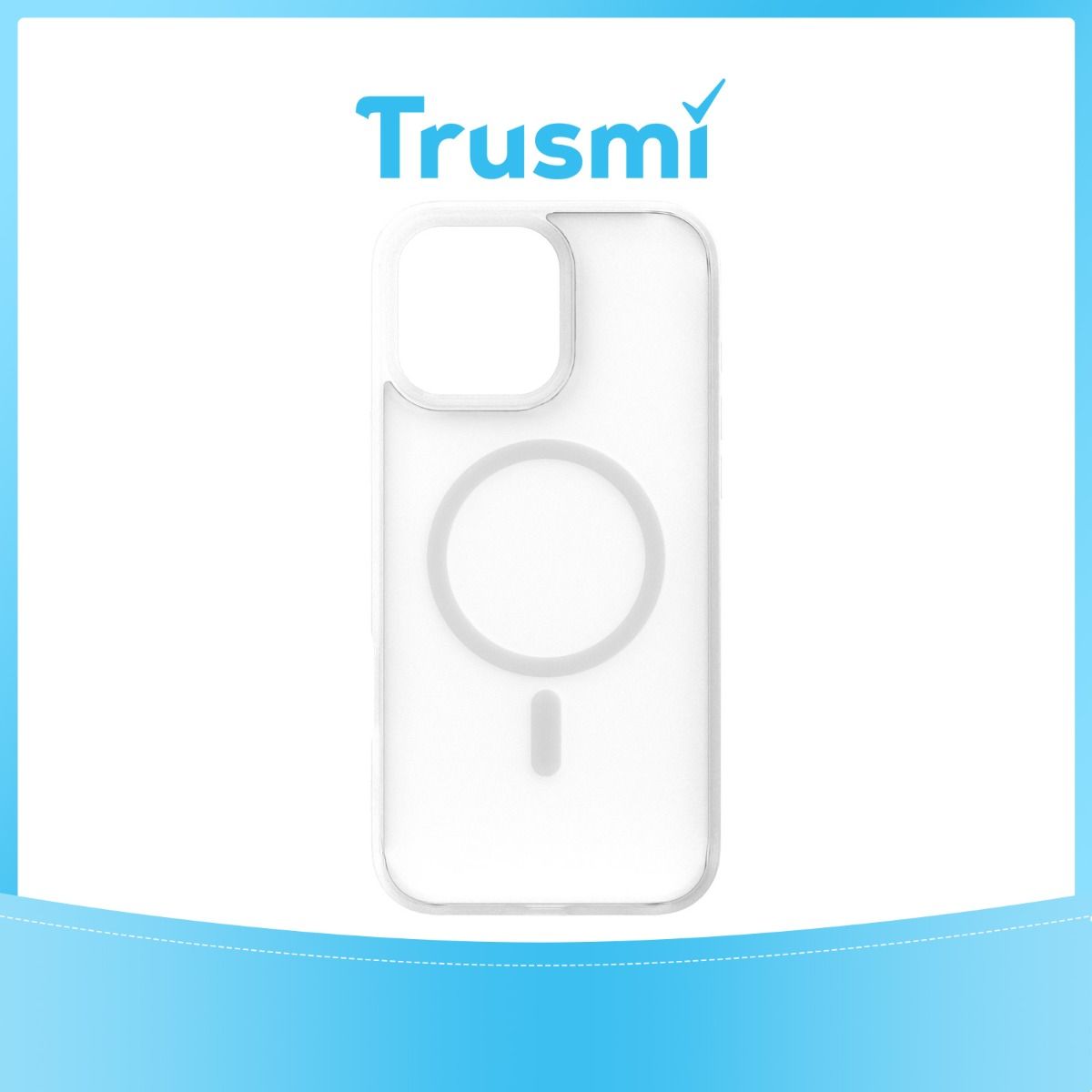 TRUSMI iPhone 13/14 TPU+PC Magnetic Skin-friendly Matte Phone Case Transparent White