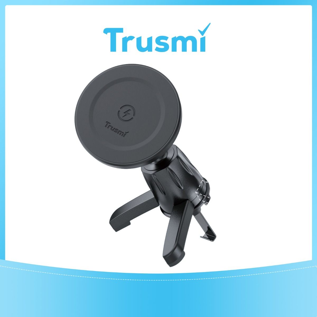 TRUSMI LP06-013 15W Wireless Magnetic Clamping type Car Phone Holder Air Outlet Black