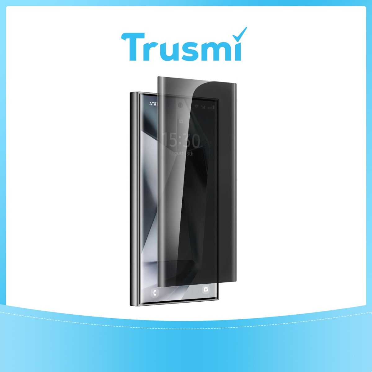 TRUSMI Samsung S24 Plus / S25 Plus Privacy 3D Tempered Glass Pack of 10 (Functioning Fingerprint)