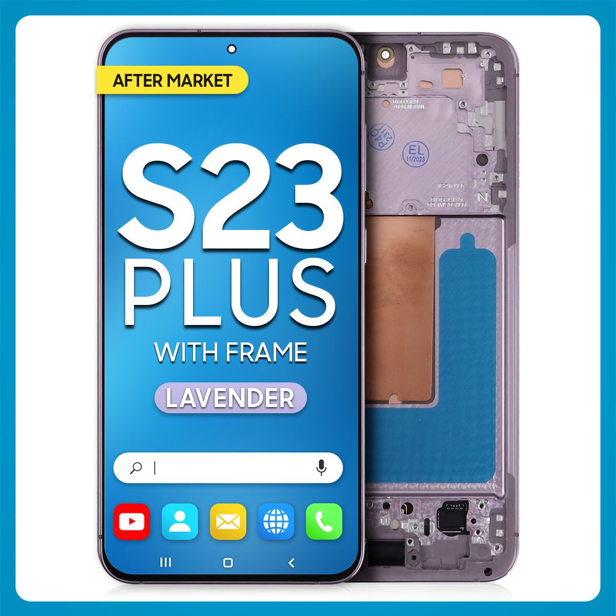 Samsung S23 Plus 5G LCD with Touch + Frame After Market OLED Lavender