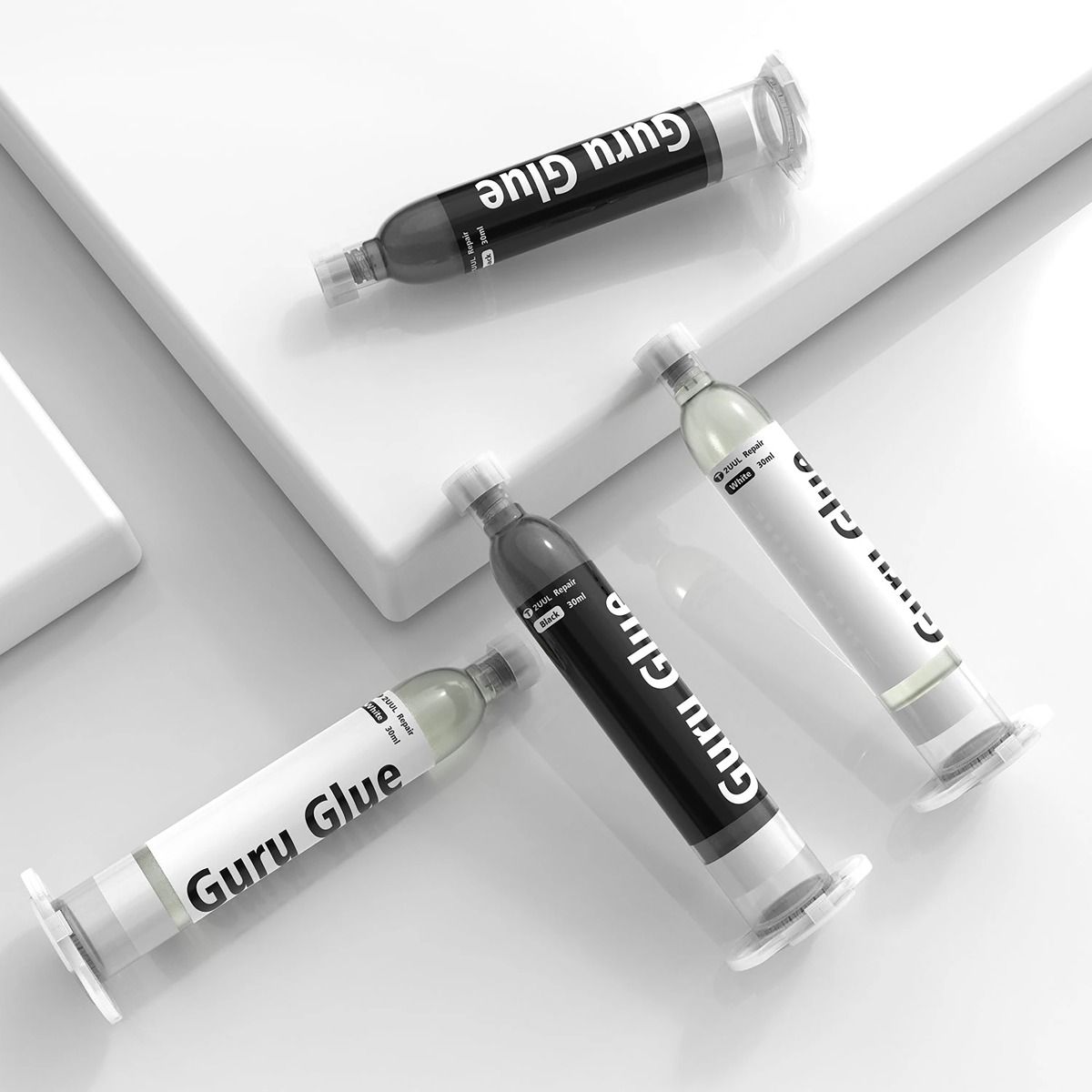 2UUL Guru Glue Soft Buffer Adhesive for Phone Repair 30ML(Black/White)- Black