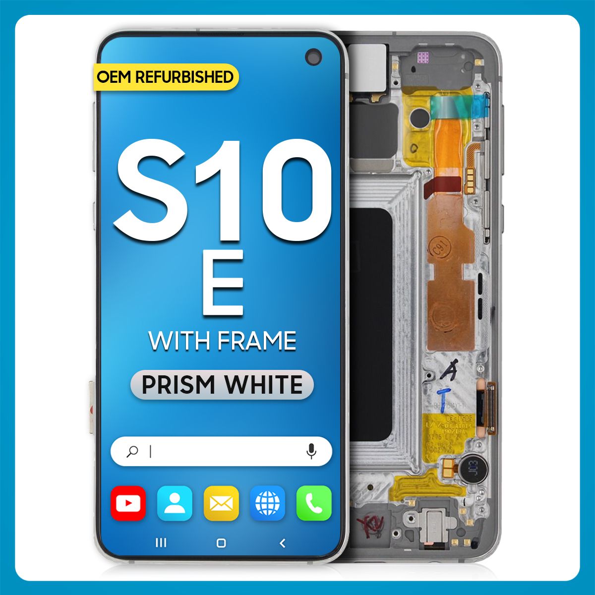 Samsung S10E LCD with Touch + Frame Prism White (Refurbished)