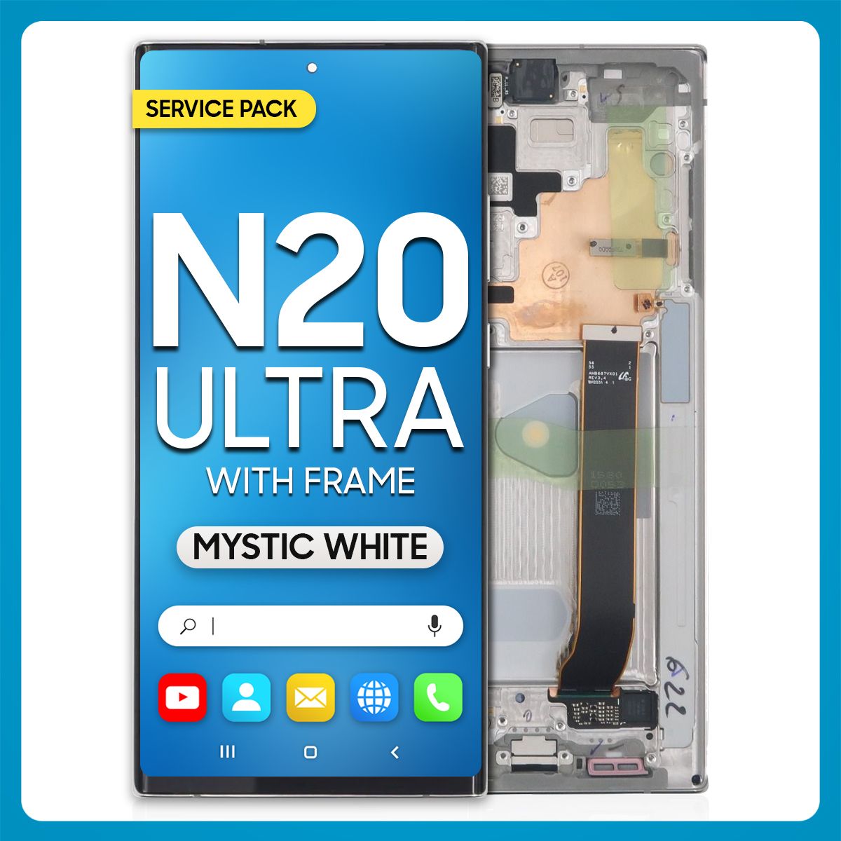 Samsung Note 20 Ultra LCD with Touch + Frame Mystic White SERVICE PACK