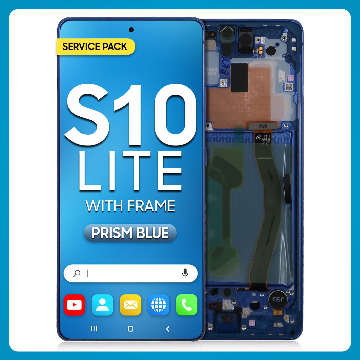 Samsung S10 Lite LCD with Touch + Frame Prism Blue SERVICE PACK