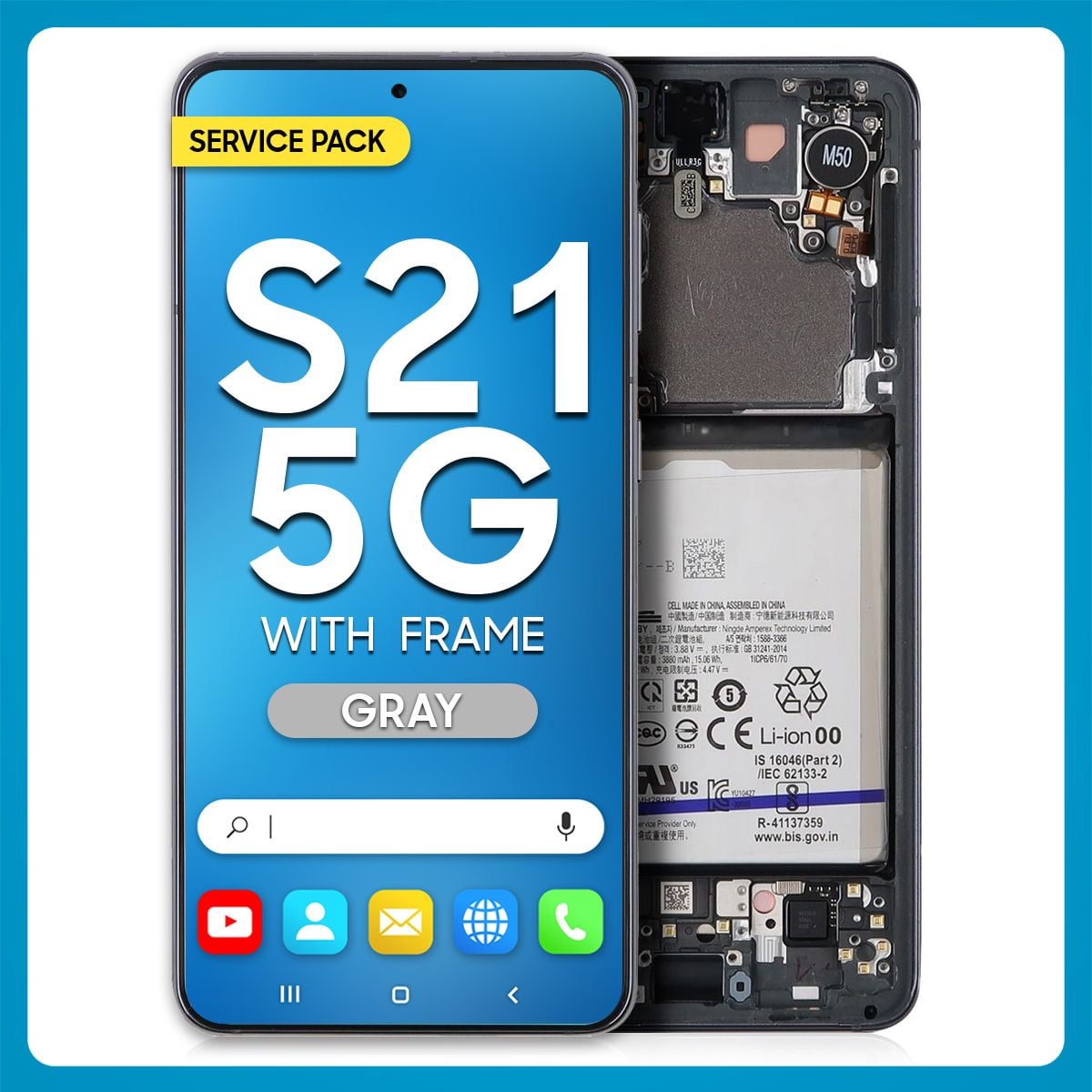 Samsung S21 5G LCD With Touch + Frame Phantom Gray SERVICE PACK