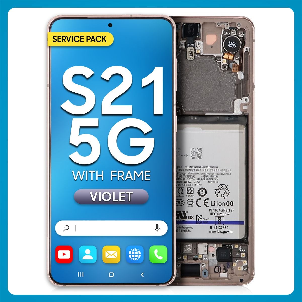 Samsung S21 5G LCD With Touch + Frame Phantom Violet SERVICE PACK