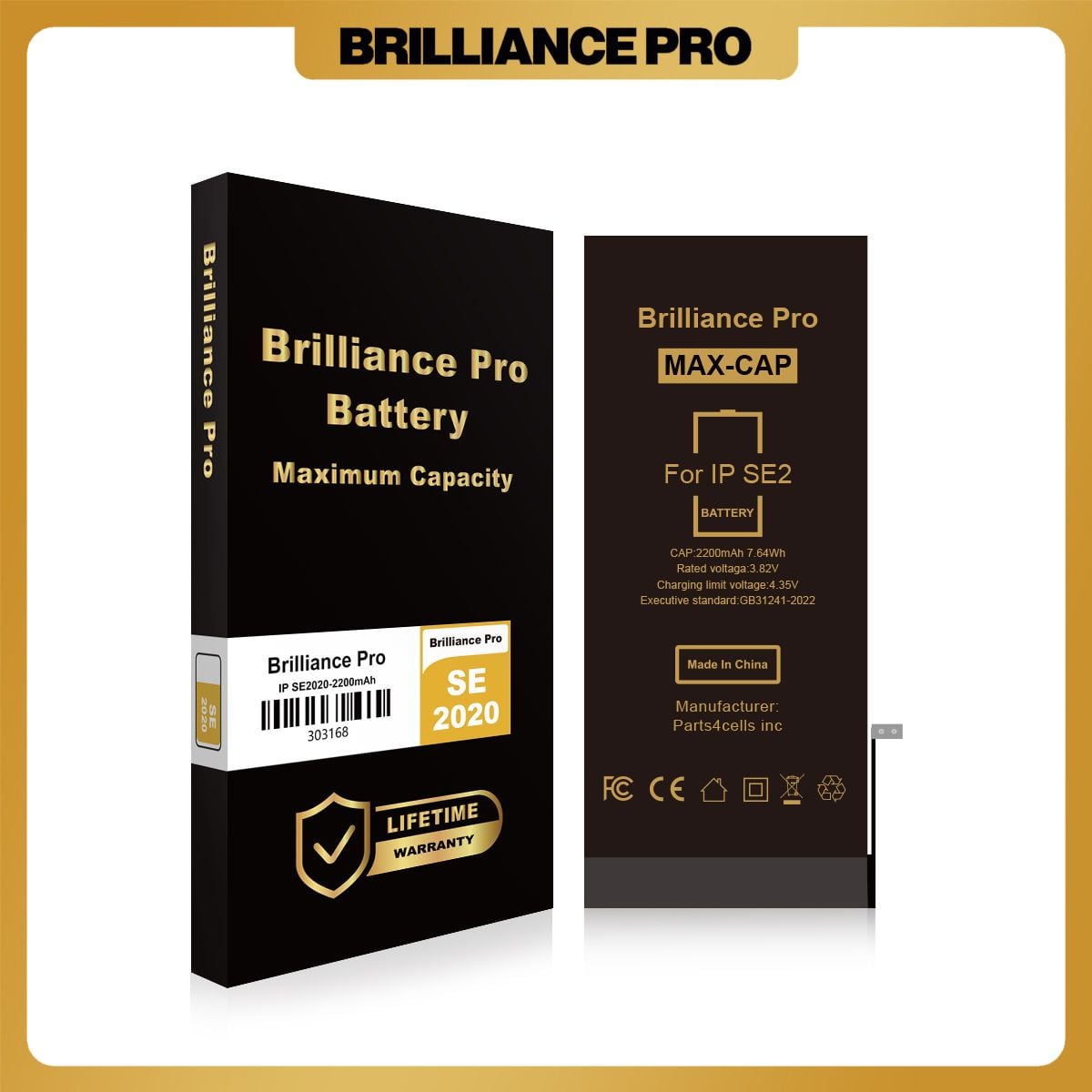 Brilliance Pro iPhone SE 2020 Battery (2200mAh) Maximum Capacity