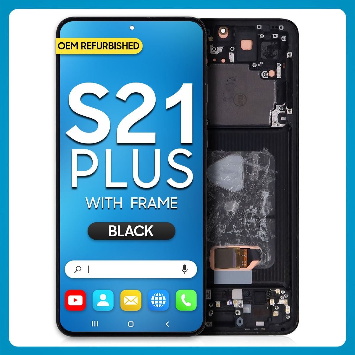 Samsung S21 Plus 5G LCD with Touch + Frame Phantom Black (Refurbished)