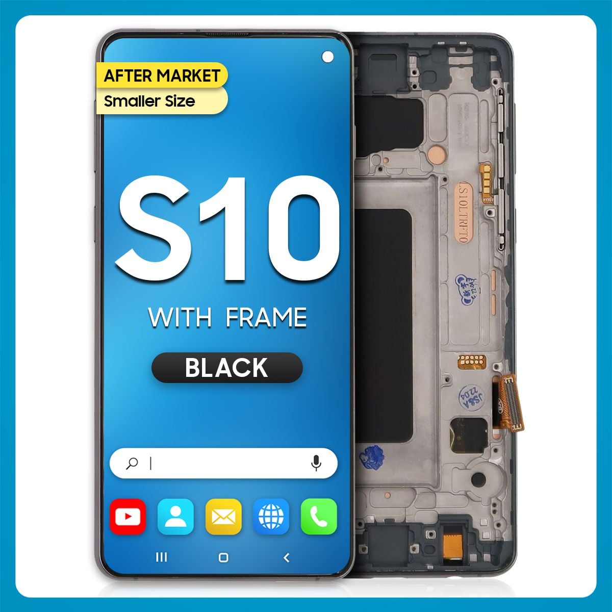 Samsung S10 LCD With Touch + Frame After Market Incell Black (Smaller Size)