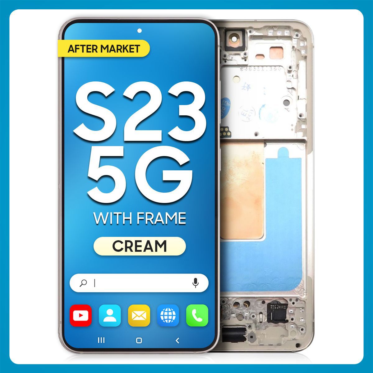 Samsung S23 5G LCD with Touch + Frame After Market OLED Cream