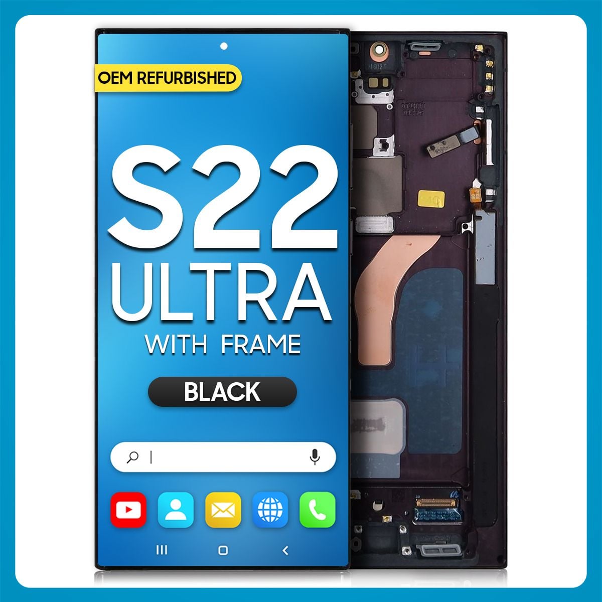 Samsung S22 Ultra 5G LCD with Touch + Frame Phantom Black (Refurbished)