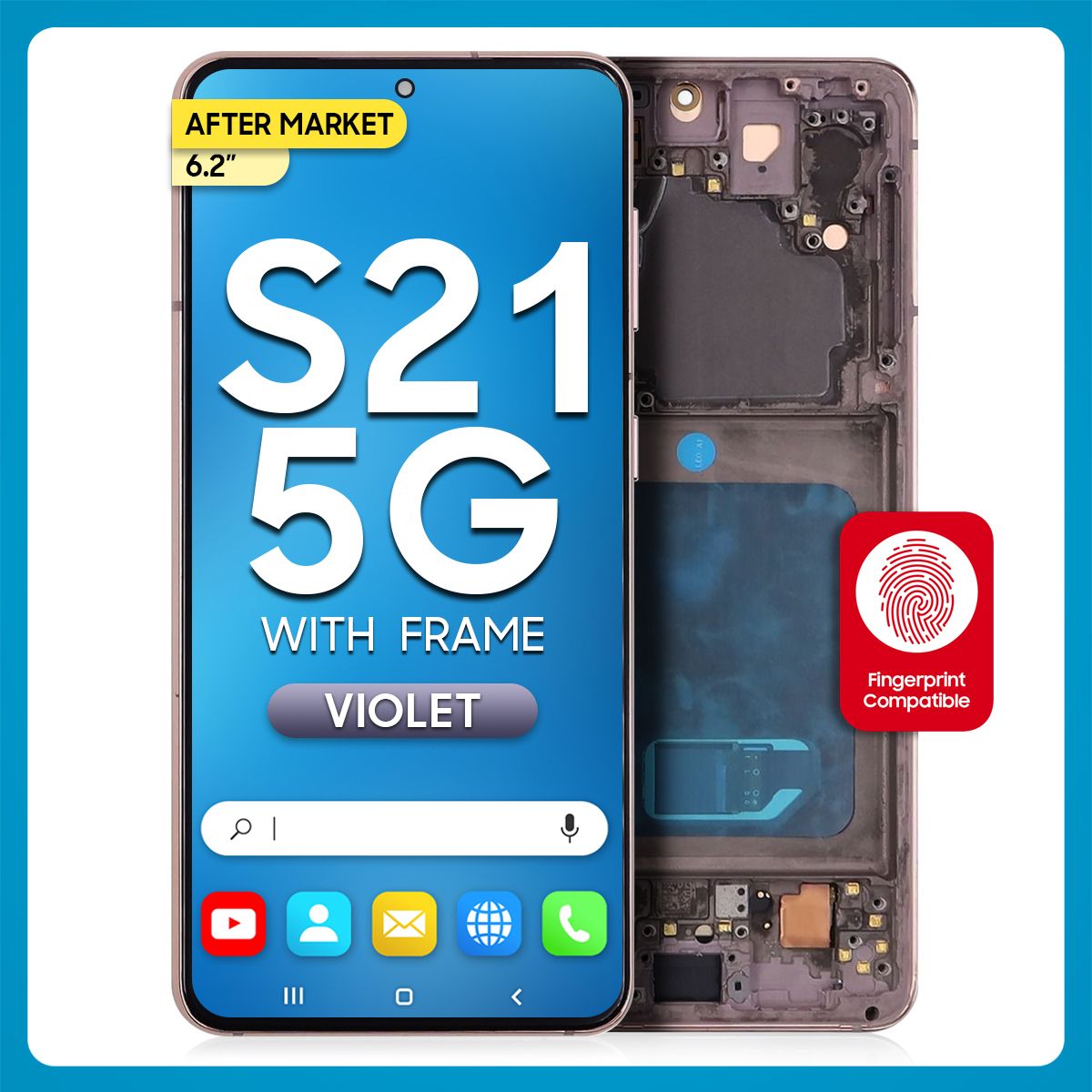 Samsung S21 5G LCD with Touch + Frame After Market Phantom Violet (BIG SIZE) 6.2'