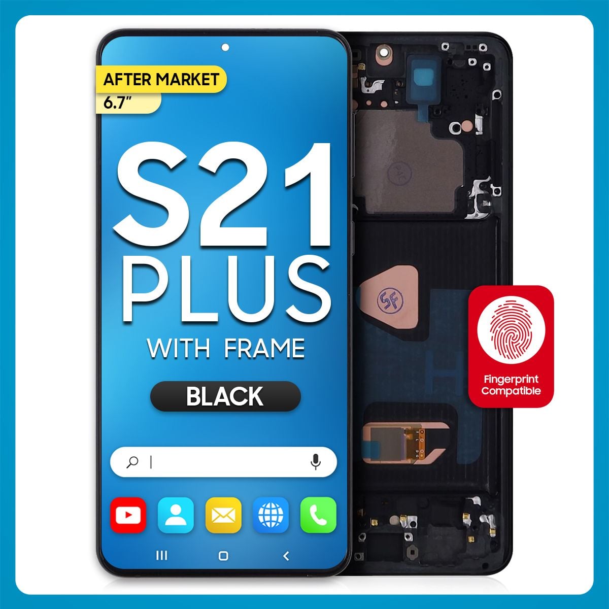 Samsung S21 Plus 5G LCD with Touch + Frame After Market Phantom Black (BIG SIZE) 6.7'