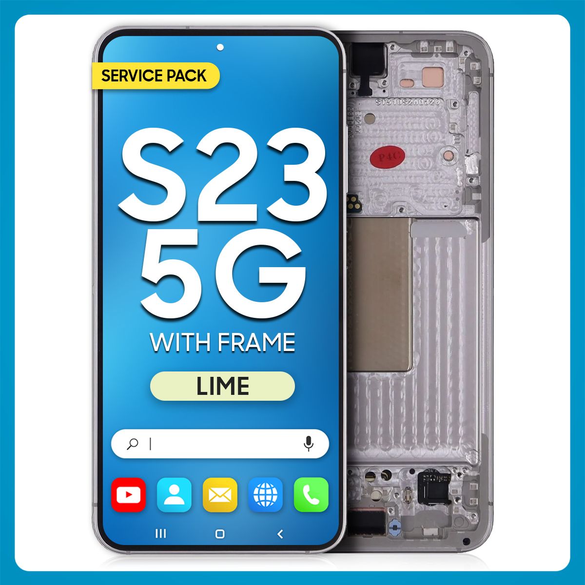 Samsung S23 5G LCD with Touch + Frame Lime SERVICE PACK