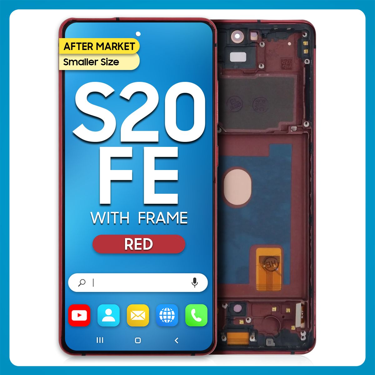 Samsung S20 FE 5G LCD With Touch + Frame After Market Cloud Red (Smaller Size)