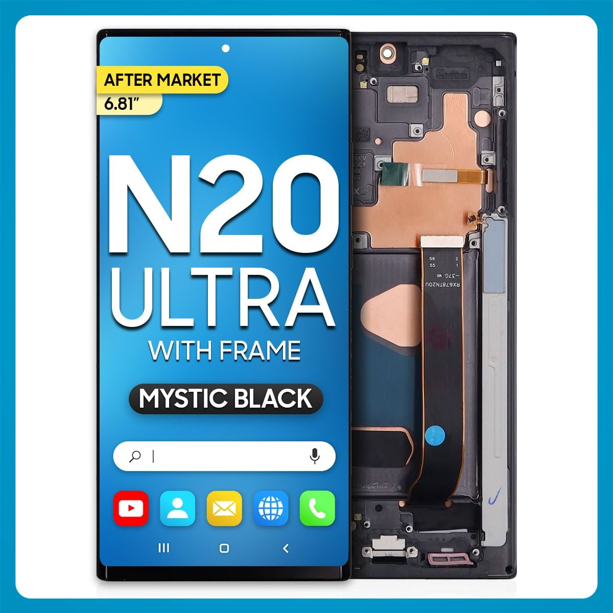 Samsung Note 20 Ultra 5G LCD with Touch + Frame After Market Mystic Black (BIG SIZE) 6.81'