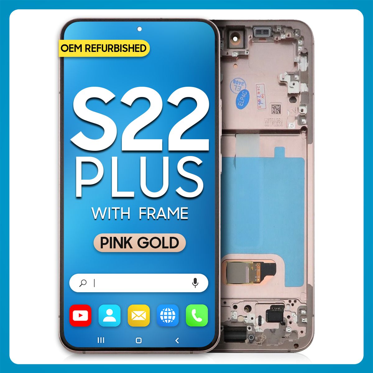 Samsung S22 Plus 5G LCD with Touch + Frame Pink (Refurbished)