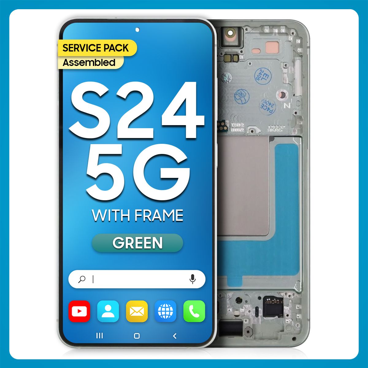 Samsung S24 LCD with Touch + Frame Green (Refurbished)