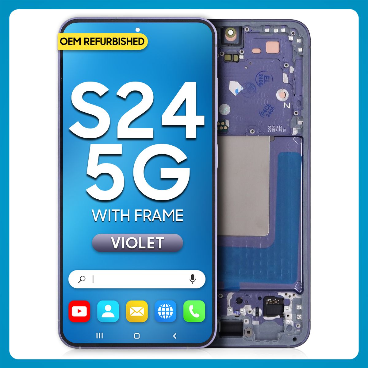 Samsung S24 LCD with Touch + Frame Violet (Refurbished)