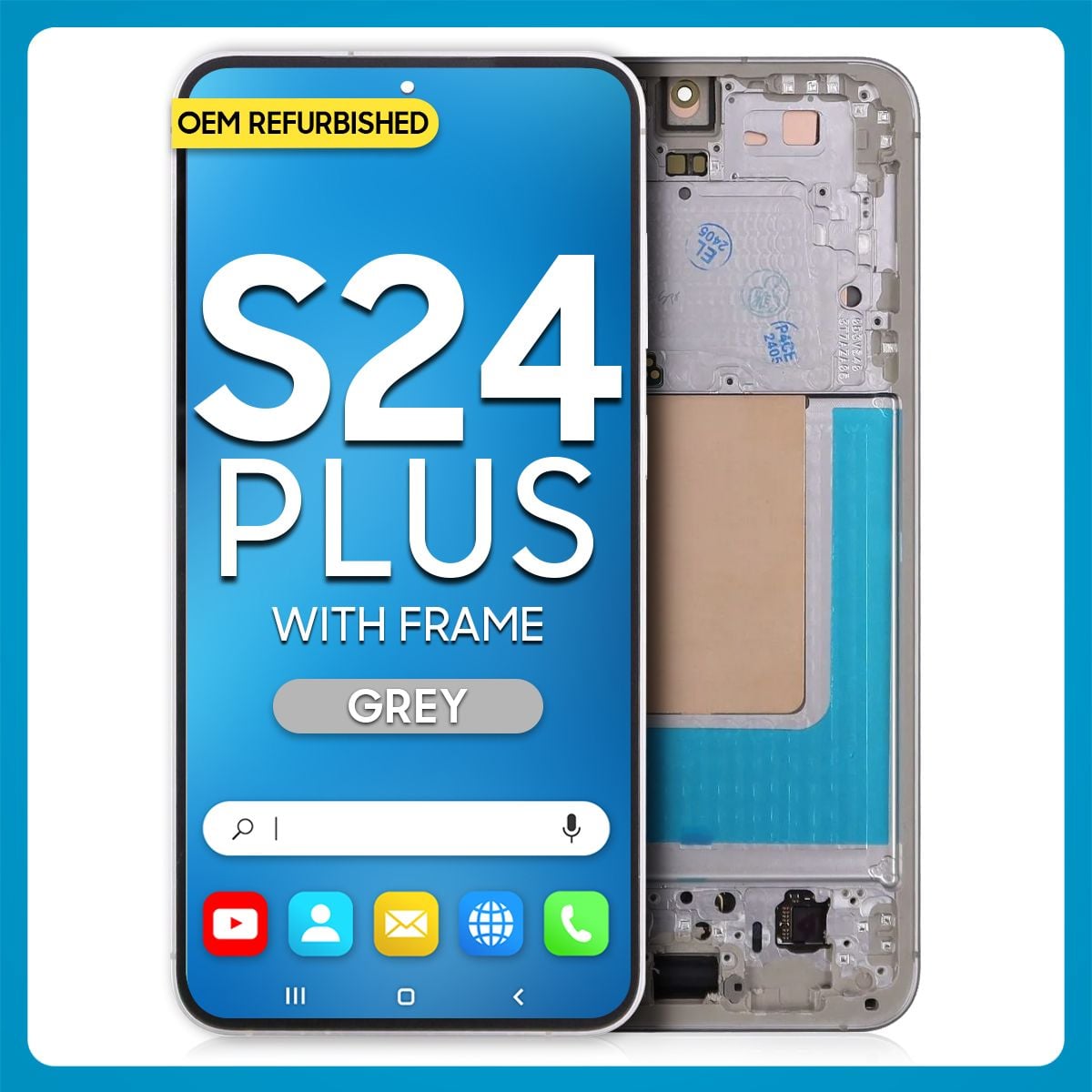 Samsung S24 Plus LCD with Touch + Frame Grey (Refurbished)