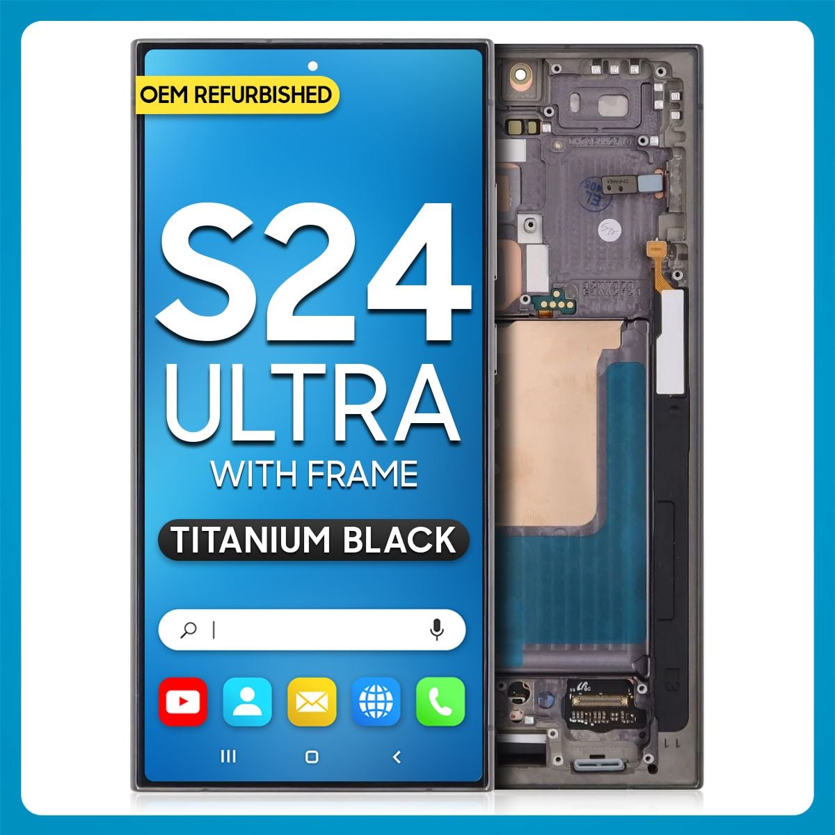 Samsung S24 Ultra LCD with Touch + Frame Titanium Black (Refurbished)